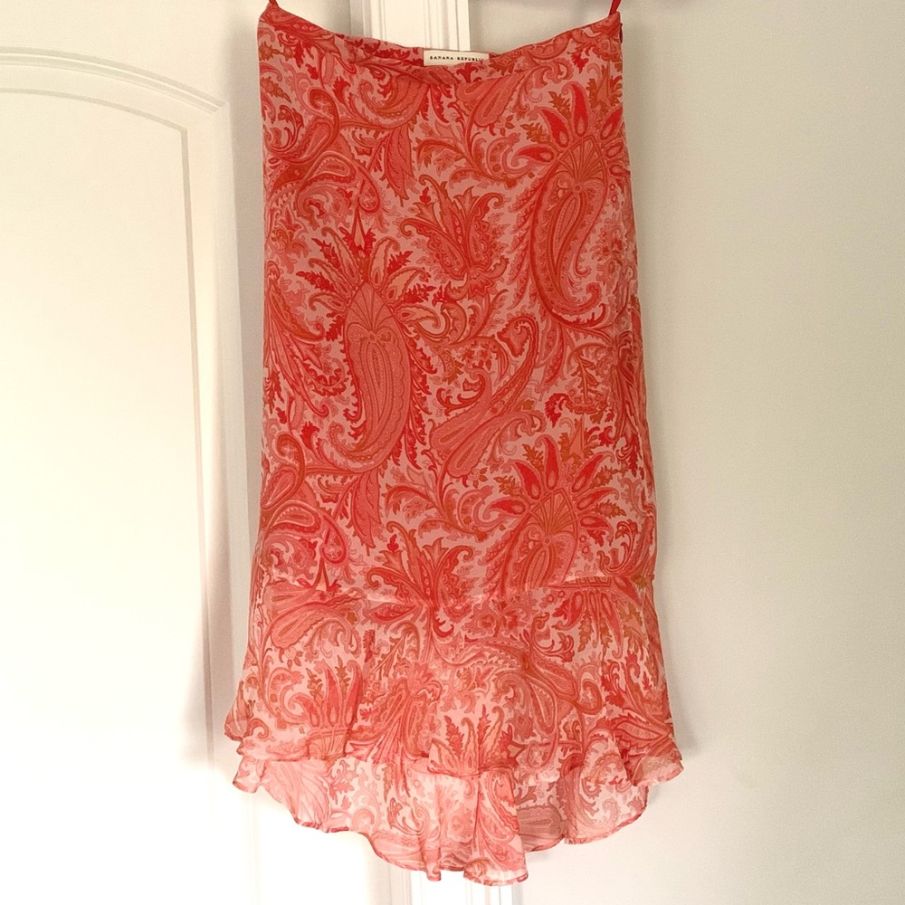 Vintage Banana Republic Patterned Y2K Midi Skirt
